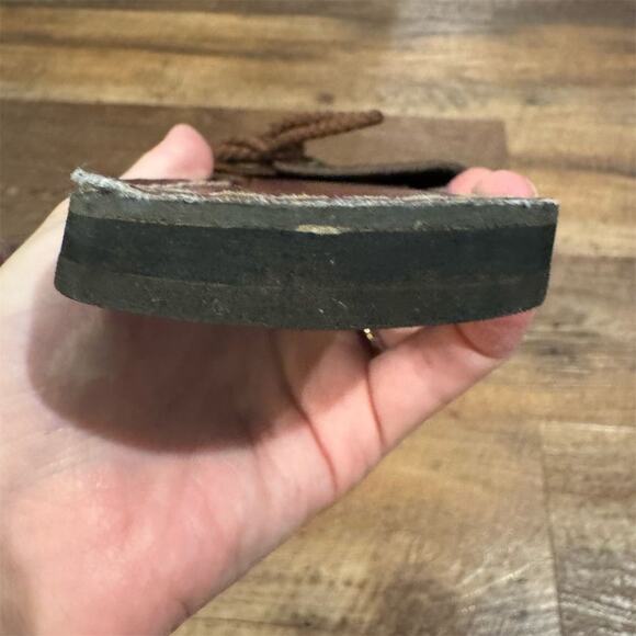 Kino Brown Leather Lace-Up Slip-On Sandals Slides Size 9 Boho Made in Key West - Picture 10 of 11